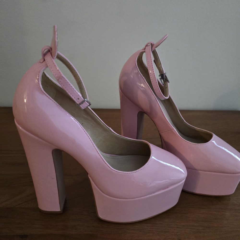 SCHUTZ Glossy Pink Platform Heels